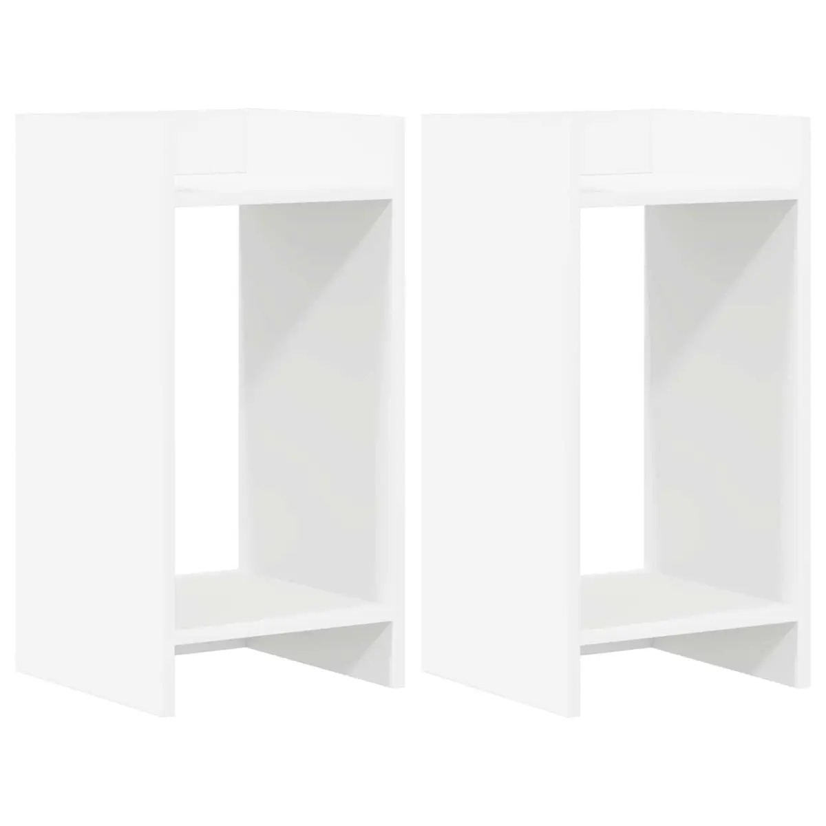 Plant Stand Engineered Wood 30x30x60cm White 2 Pcs Indoor Display Shelf