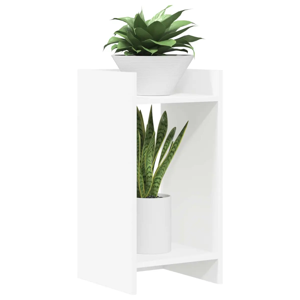 Plant Stand Engineered Wood 30x30x60cm White 2 Pcs Indoor Display Shelf