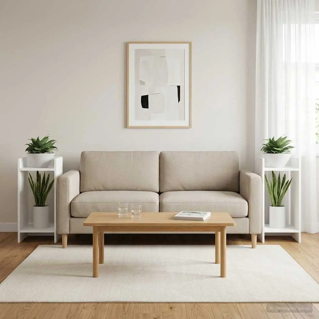 Plant Stand Engineered Wood 30x30x60cm White 2 Pcs Indoor Display Shelf