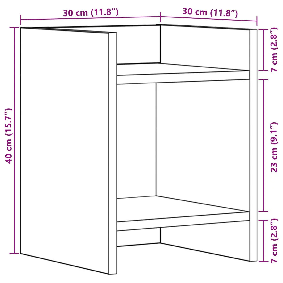 Plant Stand Engineered Wood 30x30x40cm White 2 Pieces Indoor Modern Decor Display Shelf