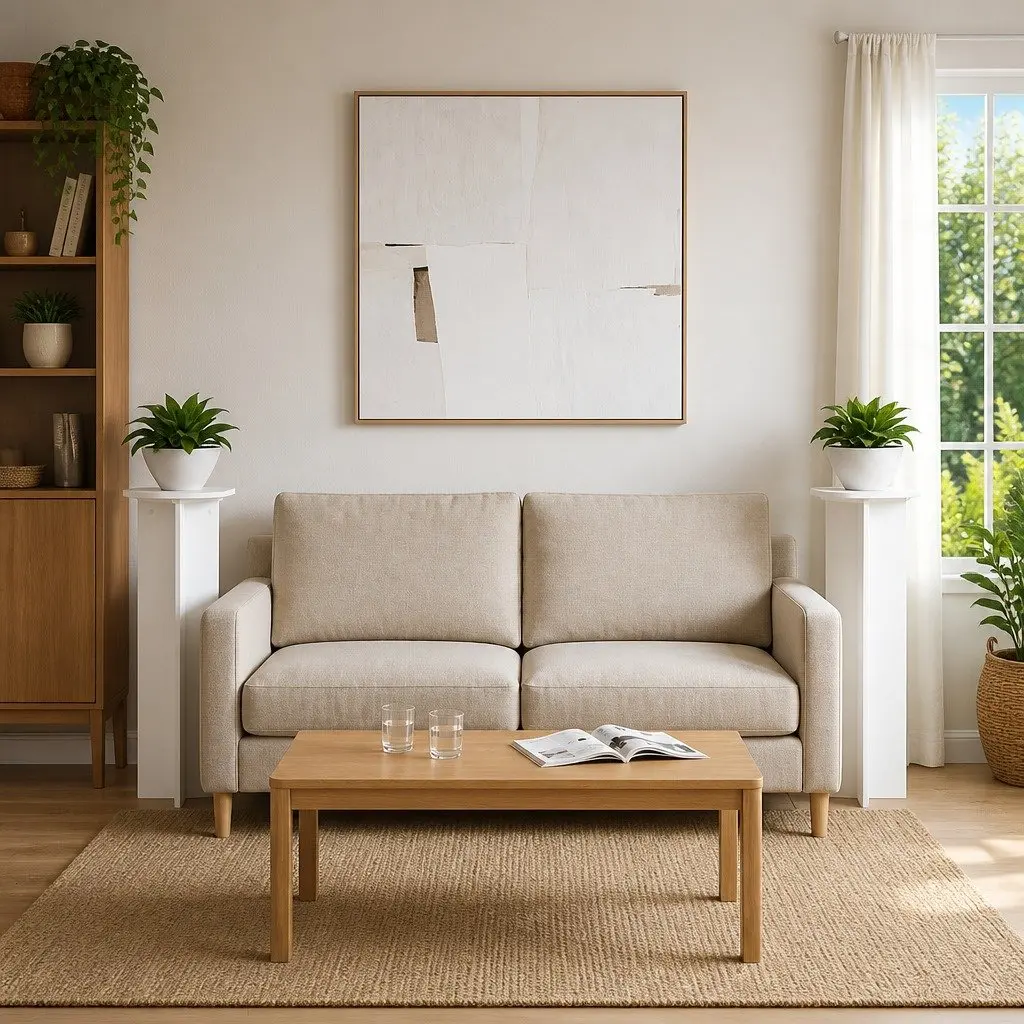 Plant Stand Engineered Wood Ø40 x 100 cm White 2 Piece