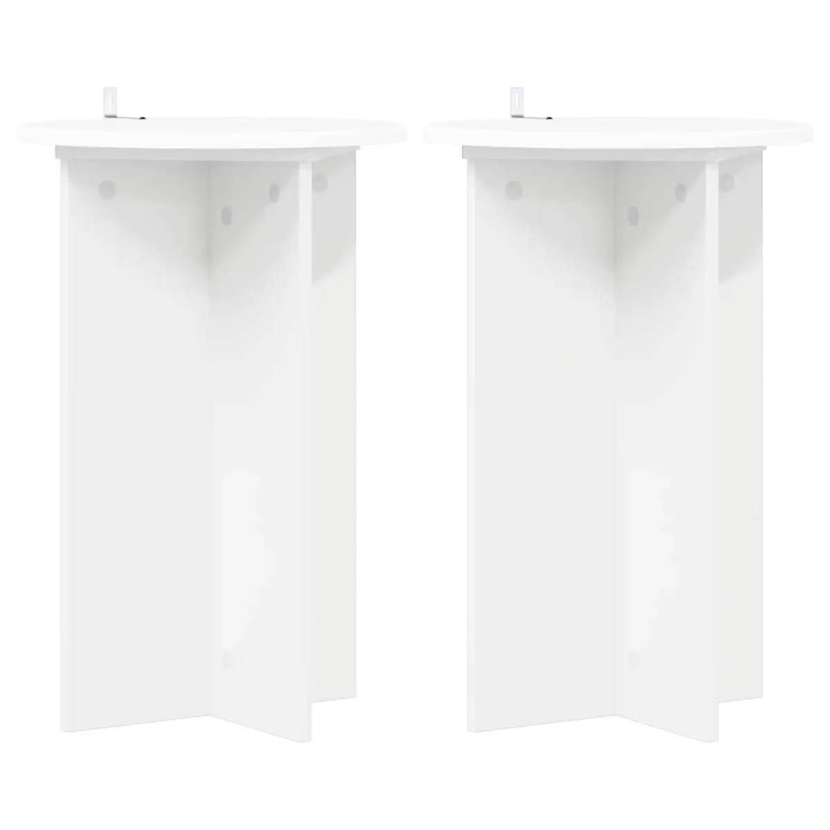 Plant Stand Engineered Wood Ø40 cm White Modern Contemporary 2 Pcs