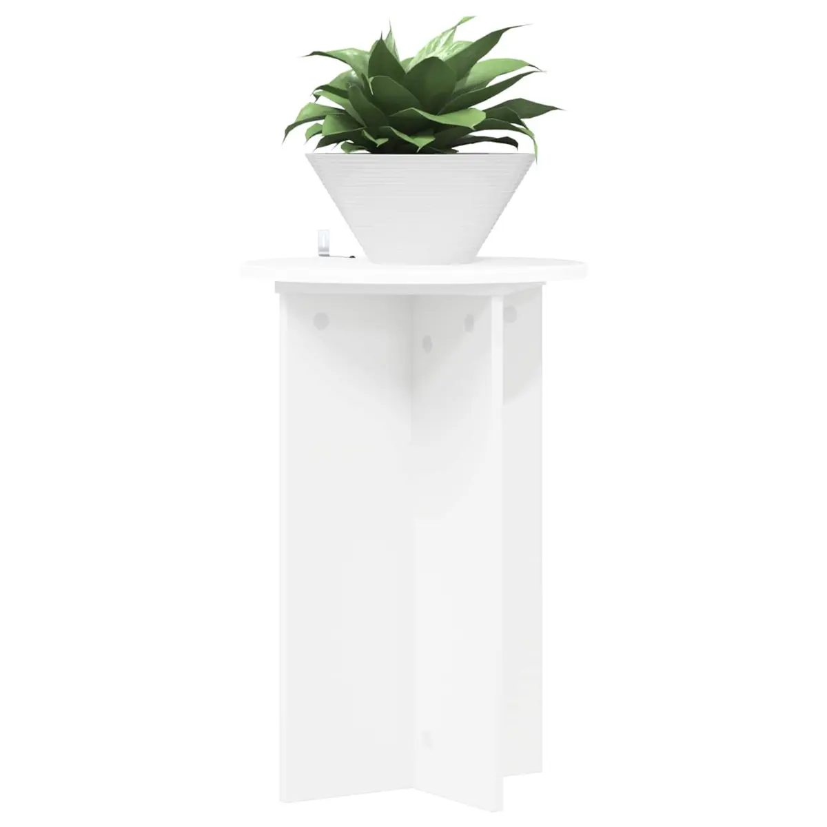 Plant Stand Engineered Wood Ø40 cm White Modern Contemporary 2 Pcs