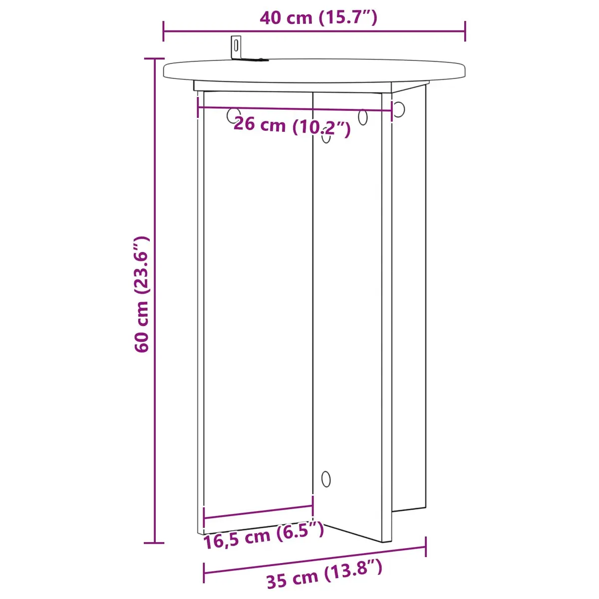 Plant Stand Engineered Wood Ø40 cm White Modern Contemporary 2 Pcs