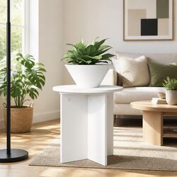 Versatile Indoor Plant Stand Set of 2 Ø40 x 40cm White