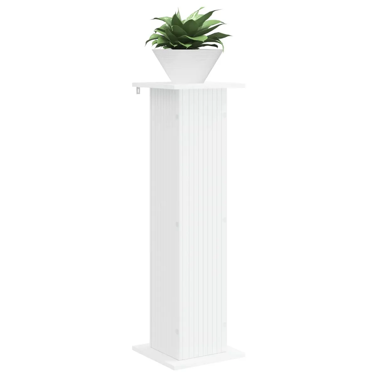 Indoor Plant Stand Engineered Wood White Display Riser 2 Pieces Home Garden