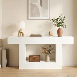 Functional White Console Table for Entryways and Living Rooms