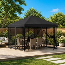 Practical 3x3m Gazebo for Your Garden with Side Protection