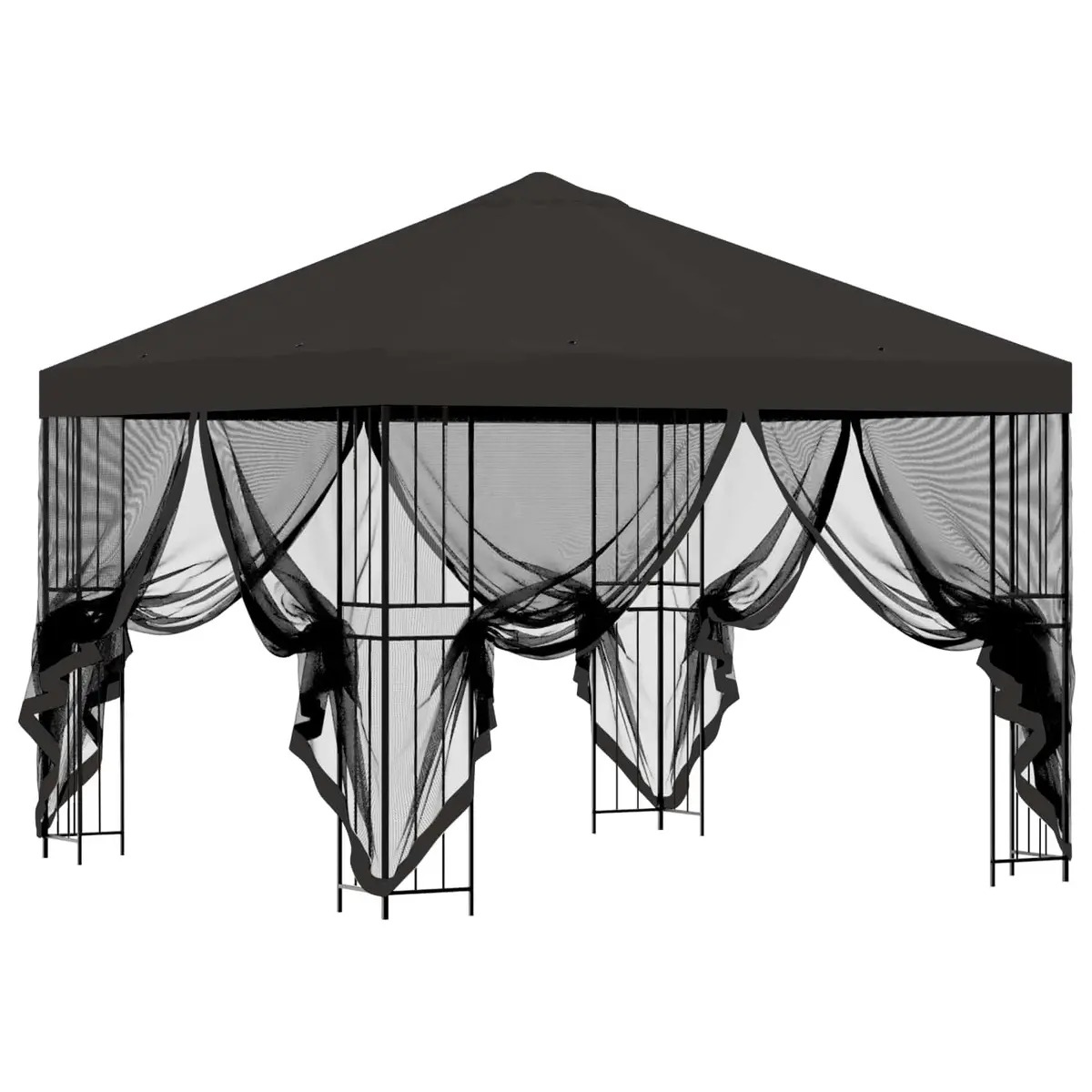 Garden Gazebo 3x3m Outdoor Canopy Pavilion Sidewalls Anthracite Patio Shade