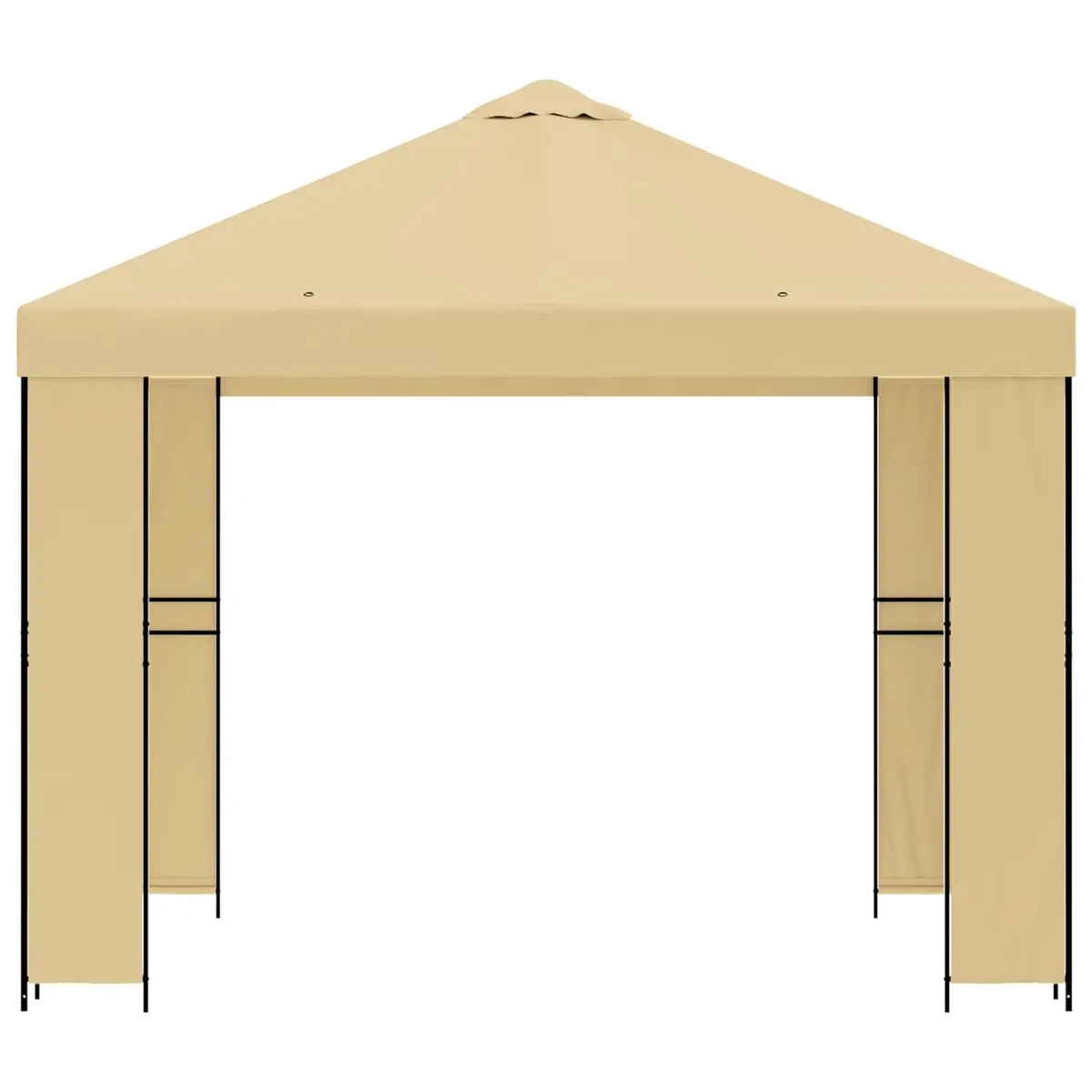 Gazebo Steel Frame 3 x 3 m Cream Outdoor Canopy Sun Shade Tent