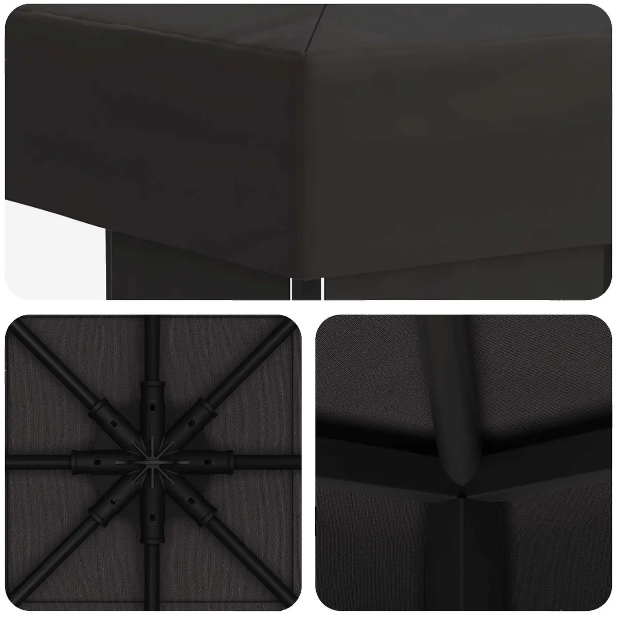 Outdoor Gazebo Steel Frame 3 x 3 m Anthracite Canopy