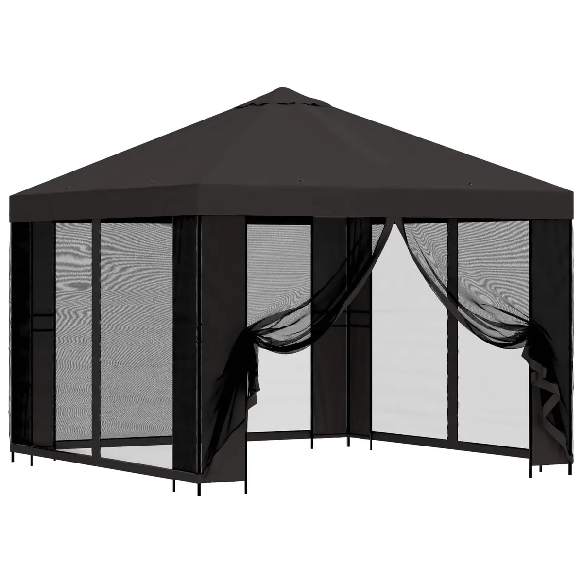 Garden Gazebo Steel Frame 3x3m Water-Resistant Polyester Anthracite
