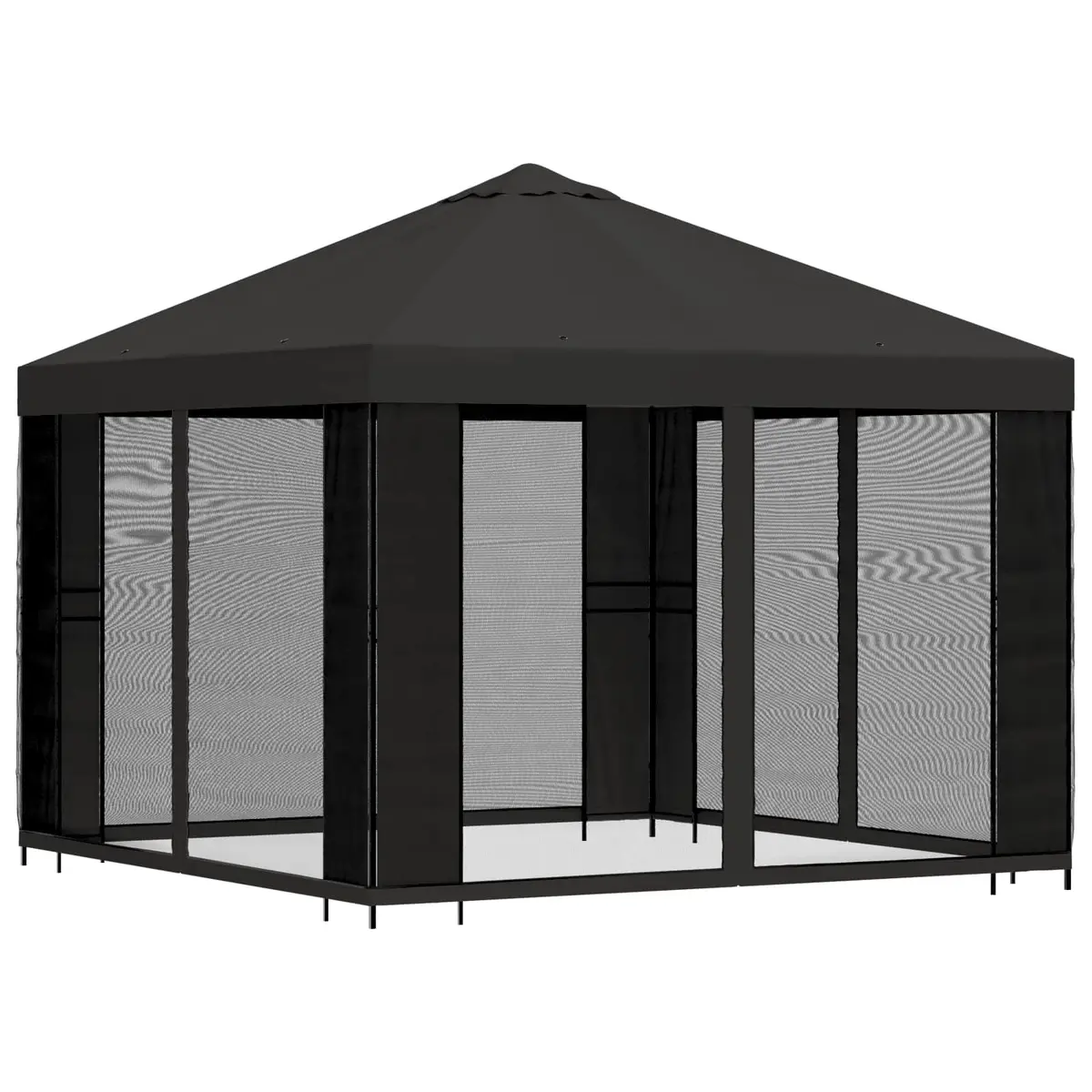 Garden Gazebo Steel Frame 3x3m Water-Resistant Polyester Anthracite