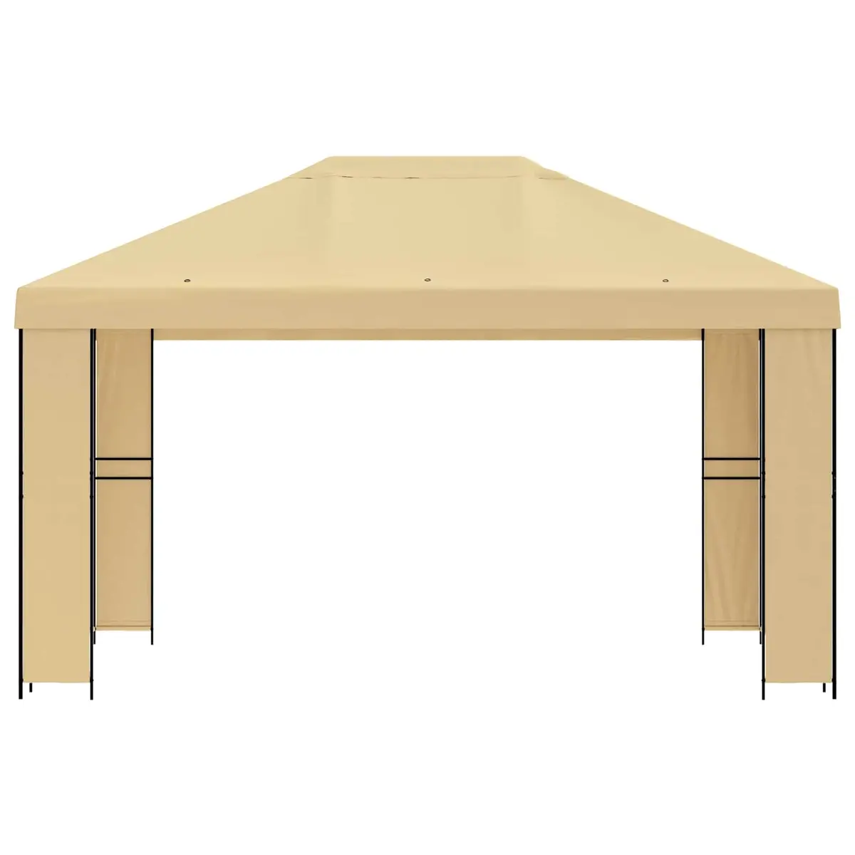 Gazebo Steel Frame 4x3m Cream Polyester Canopy Shade Structure