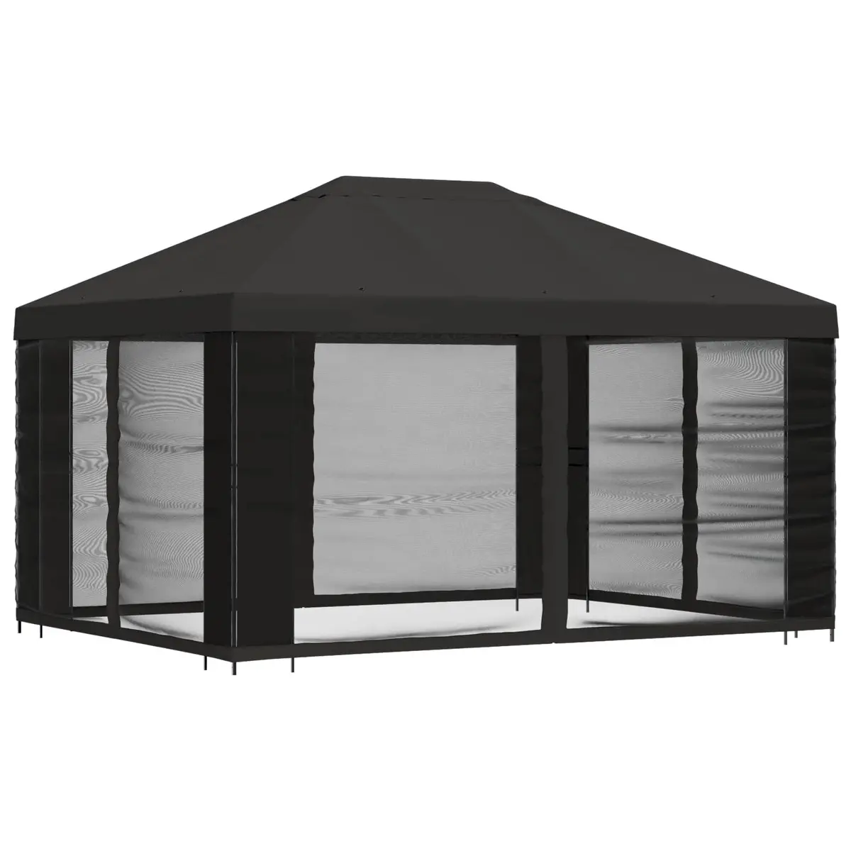 Garden Gazebo Canopy Polyester 4x3m Anthracite Steel Frame Outdoor Structure