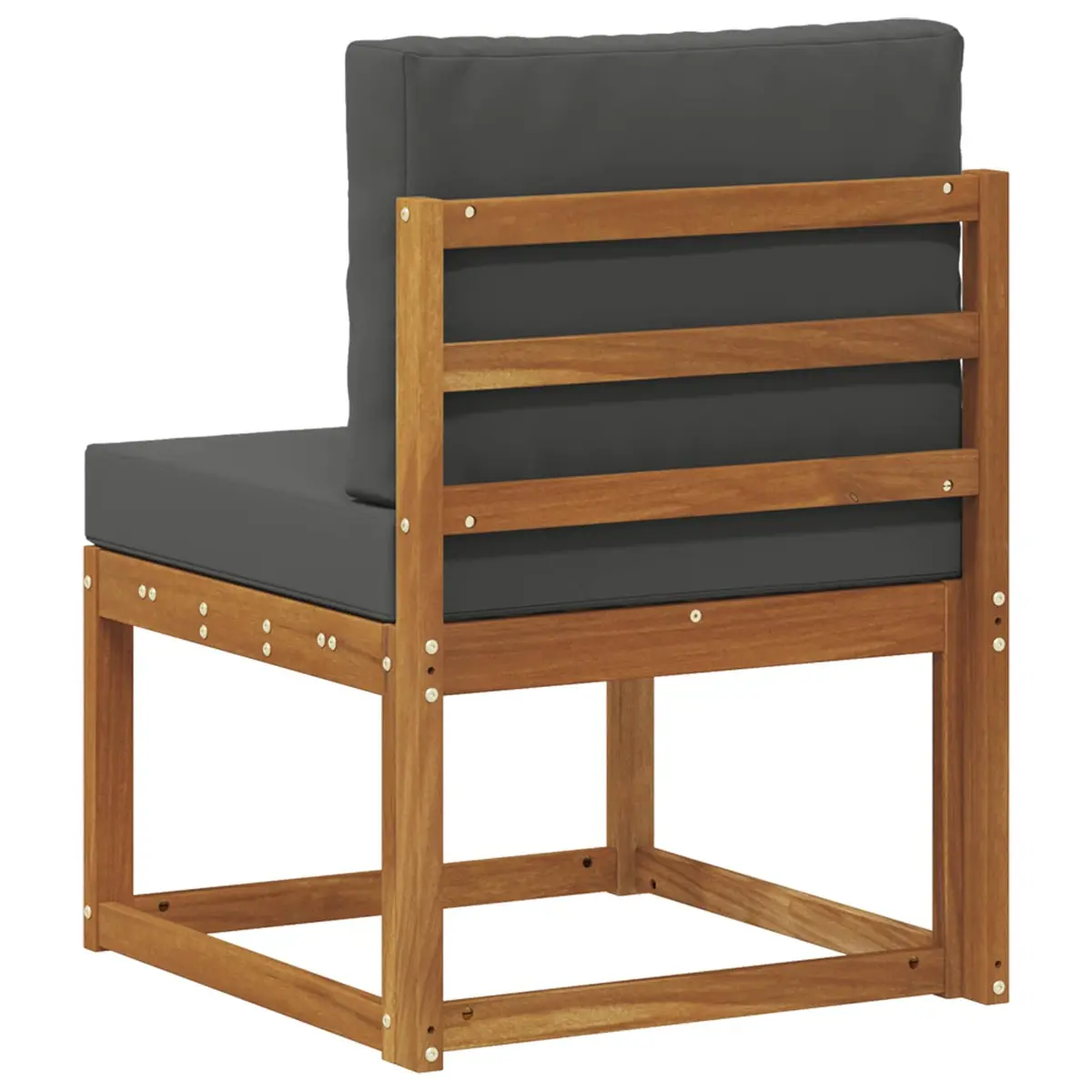 Outdoor Middle Sofa Modular Sectional Seat Solid Acacia Wood Brown