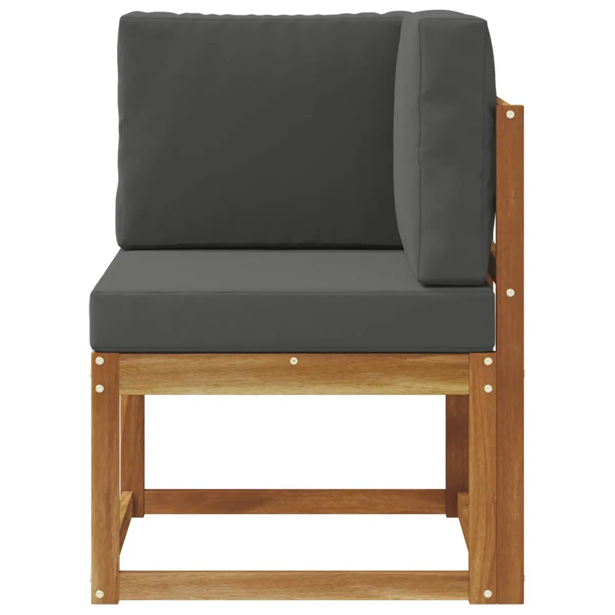 Outdoor Corner Sofa Modular Sectional Seating Solid Acacia Wood Brown