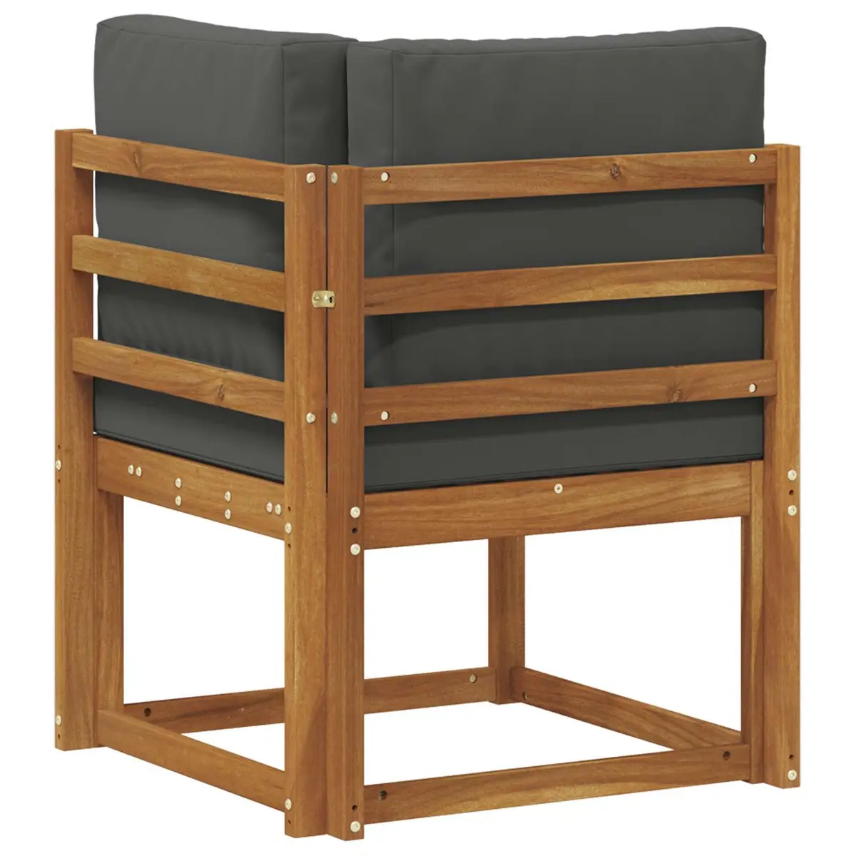 Outdoor Corner Sofa Modular Sectional Seating Solid Acacia Wood Brown