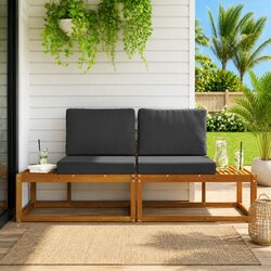 Practical Outdoor Seating: Brown Sofa Unit