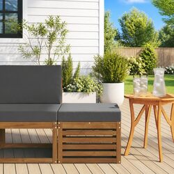 Footstool for Outdoor Living: Practical Acacia Wood Design