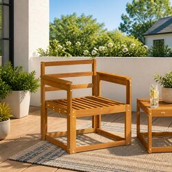 Practical Brown Armrests for Your Garden Chairs 59 x 6 x 61 cm