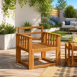 Functional Brown Armrests for Outdoor Use 60 x 6 x 61 cm