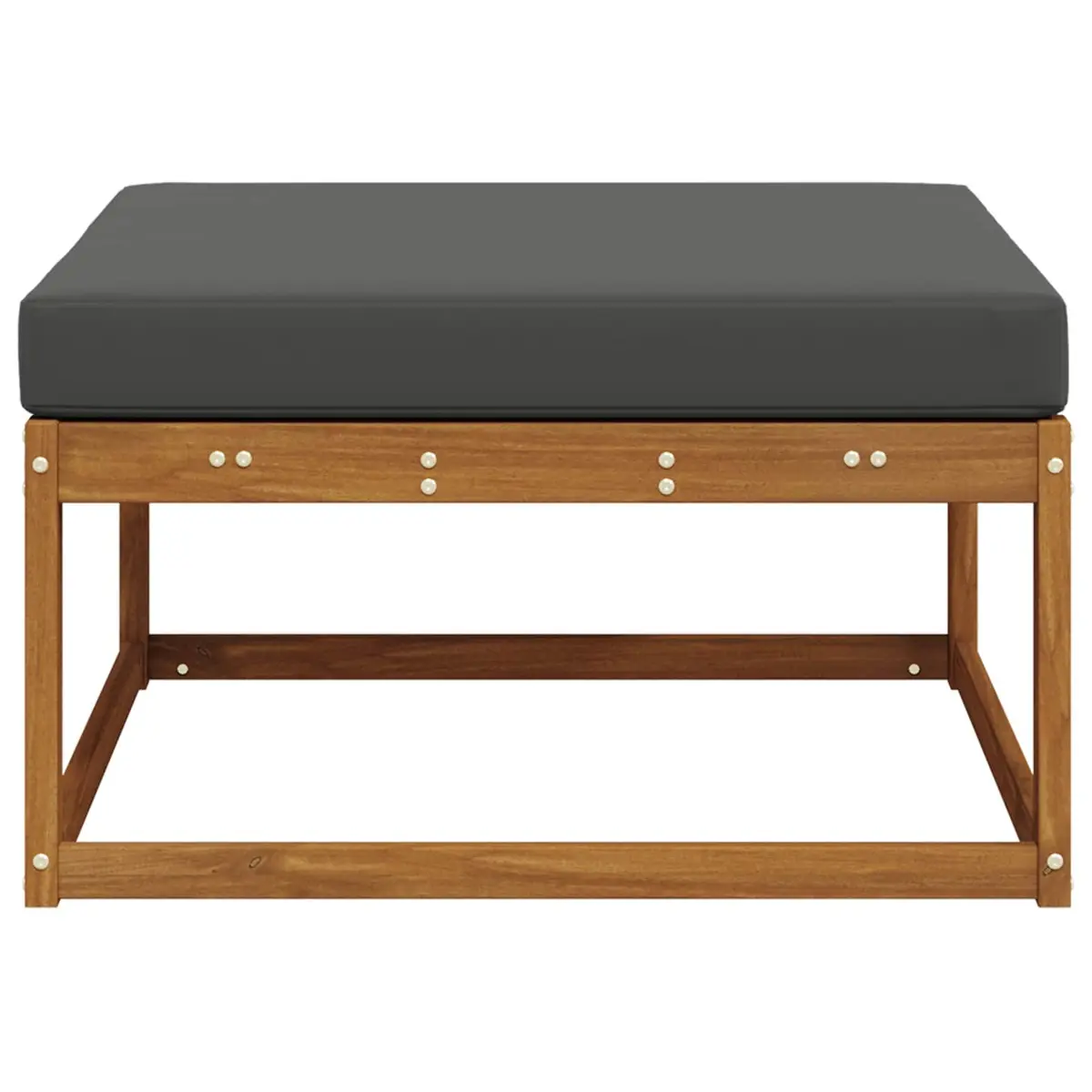 Outdoor Footstool Garden Patio Seating Furniture Brown Modern Slatted Design