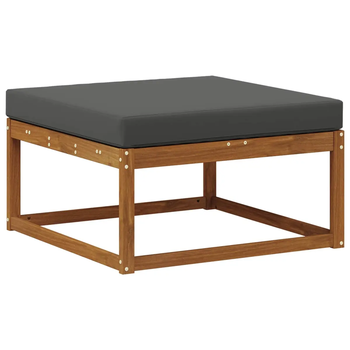 Outdoor Footstool Garden Patio Seating Furniture Brown Modern Slatted Design