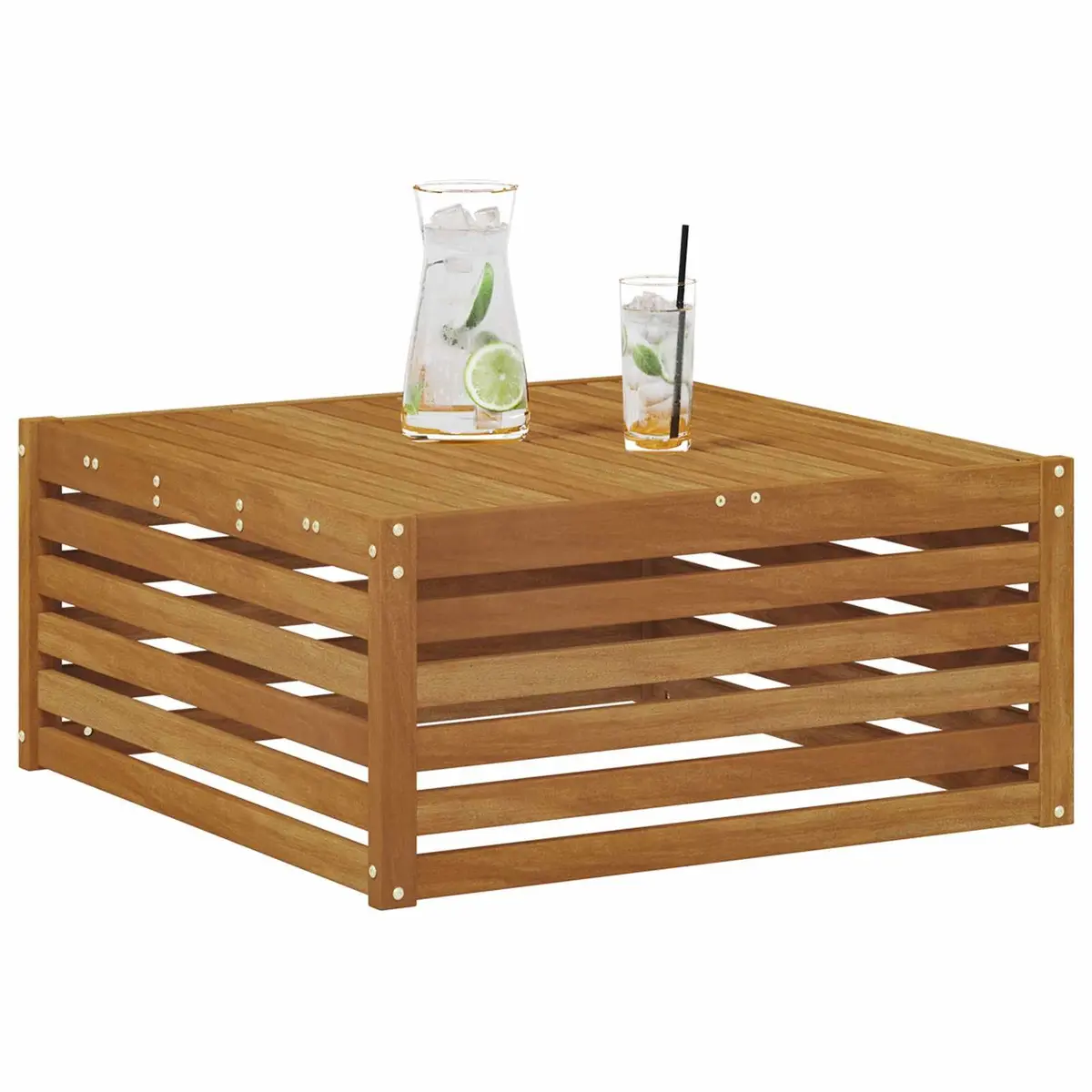 Outdoor Table Solid Acacia Wood Garden Patio Furniture Brown 79x79x37cm