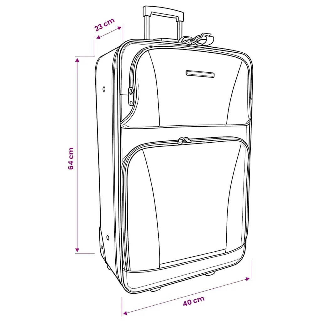 5 Piece Trolley Luggage Set Lightweight Black Travel Suitcase with Telescopic Handles and Smooth Rolling Wheels
