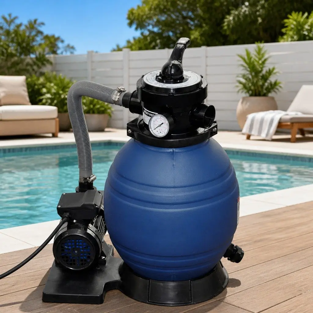 Sand Filter Pump 400W Above Ground Filtration System 11000 L/h Corrosion-Proof Durable Plastic Housing