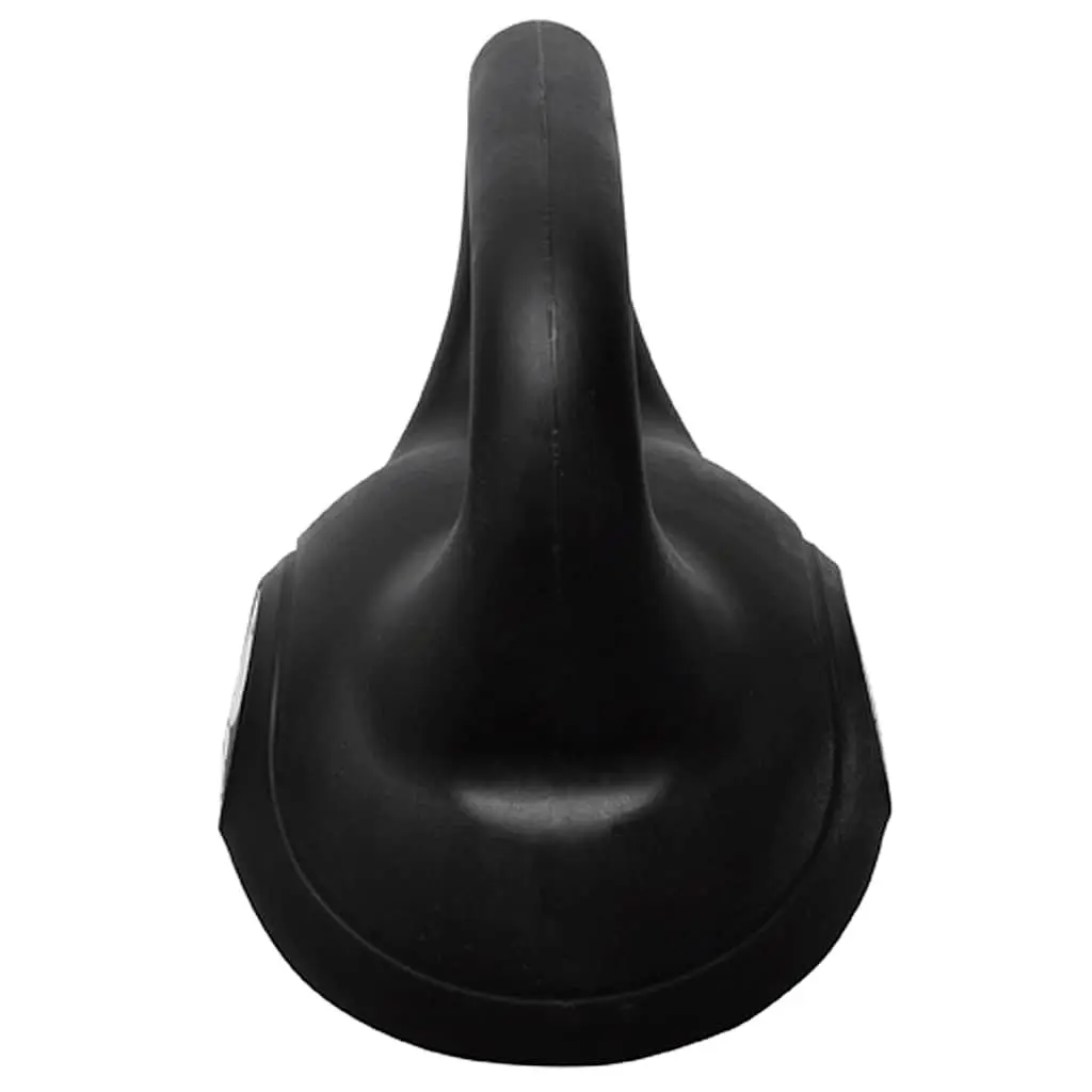 Vinyl Kettlebell 24kg Black Durable Construction for Home Gym Strength Training