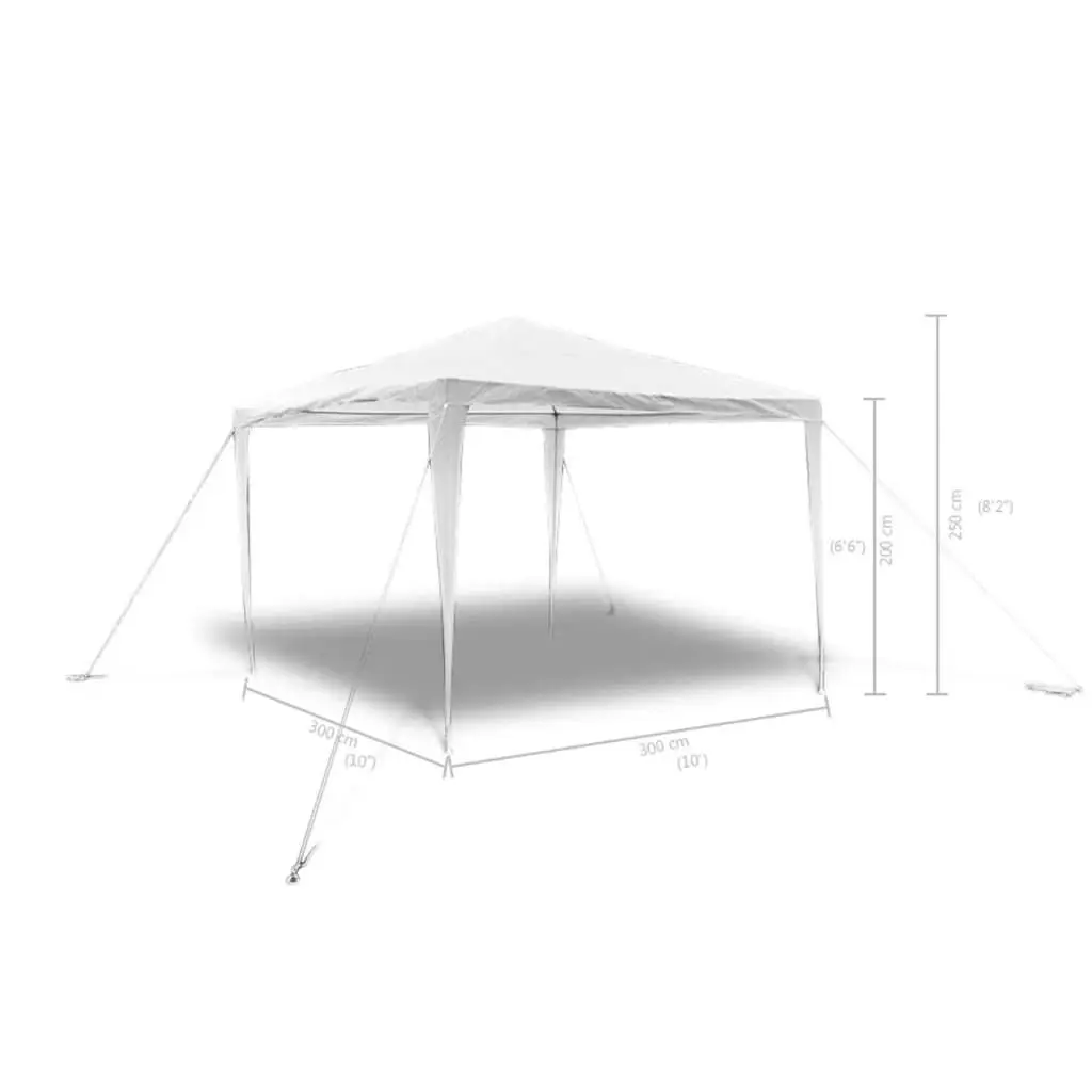 Garden Gazebo Pavilion Steel Frame 3x3m White Pyramid Roof