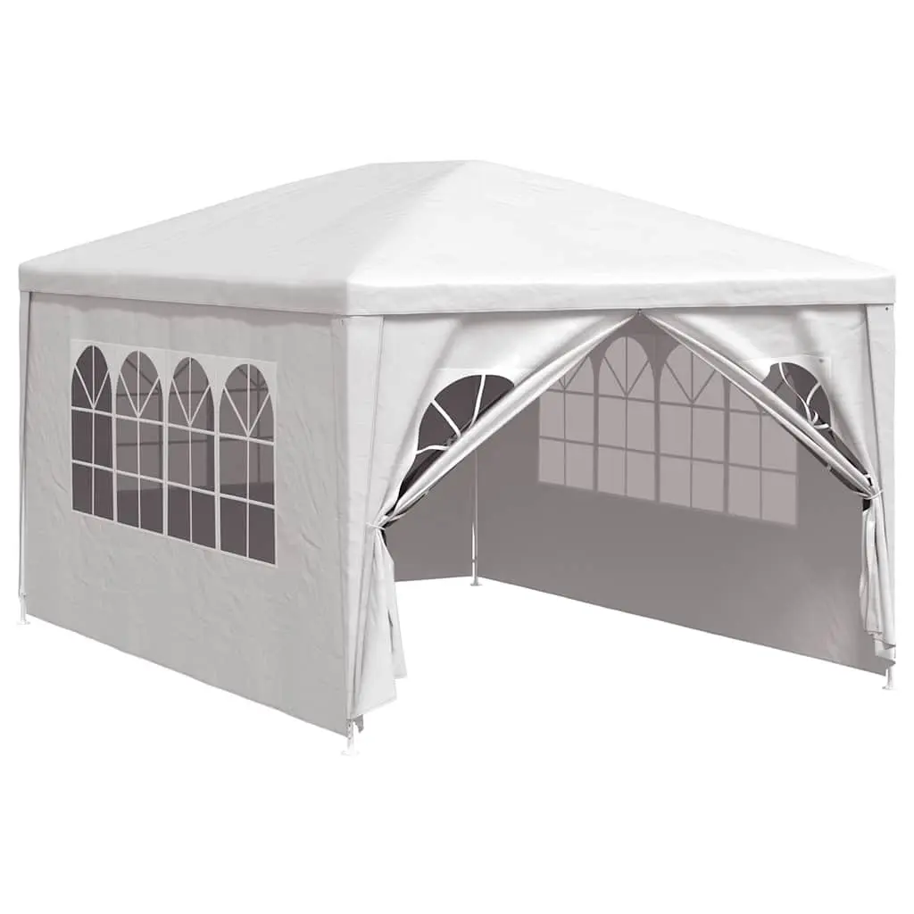 Party Tent Polyethylene 3x4m White Outdoor Gazebo Canopy with Door Panels