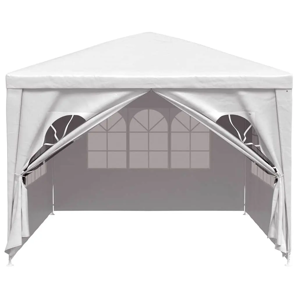 Party Tent Polyethylene 3x4m White Outdoor Gazebo Canopy with Door Panels
