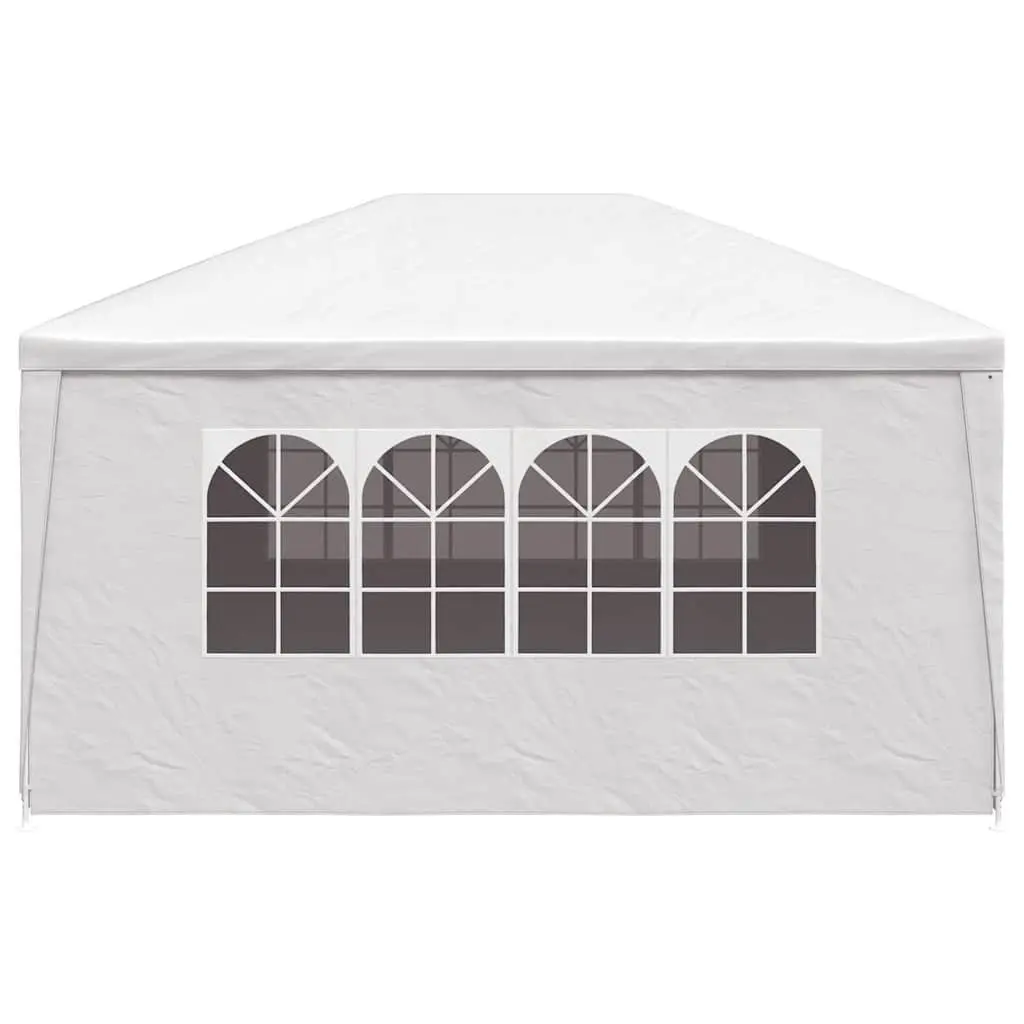 Party Tent Polyethylene 3x4m White Outdoor Gazebo Canopy with Door Panels