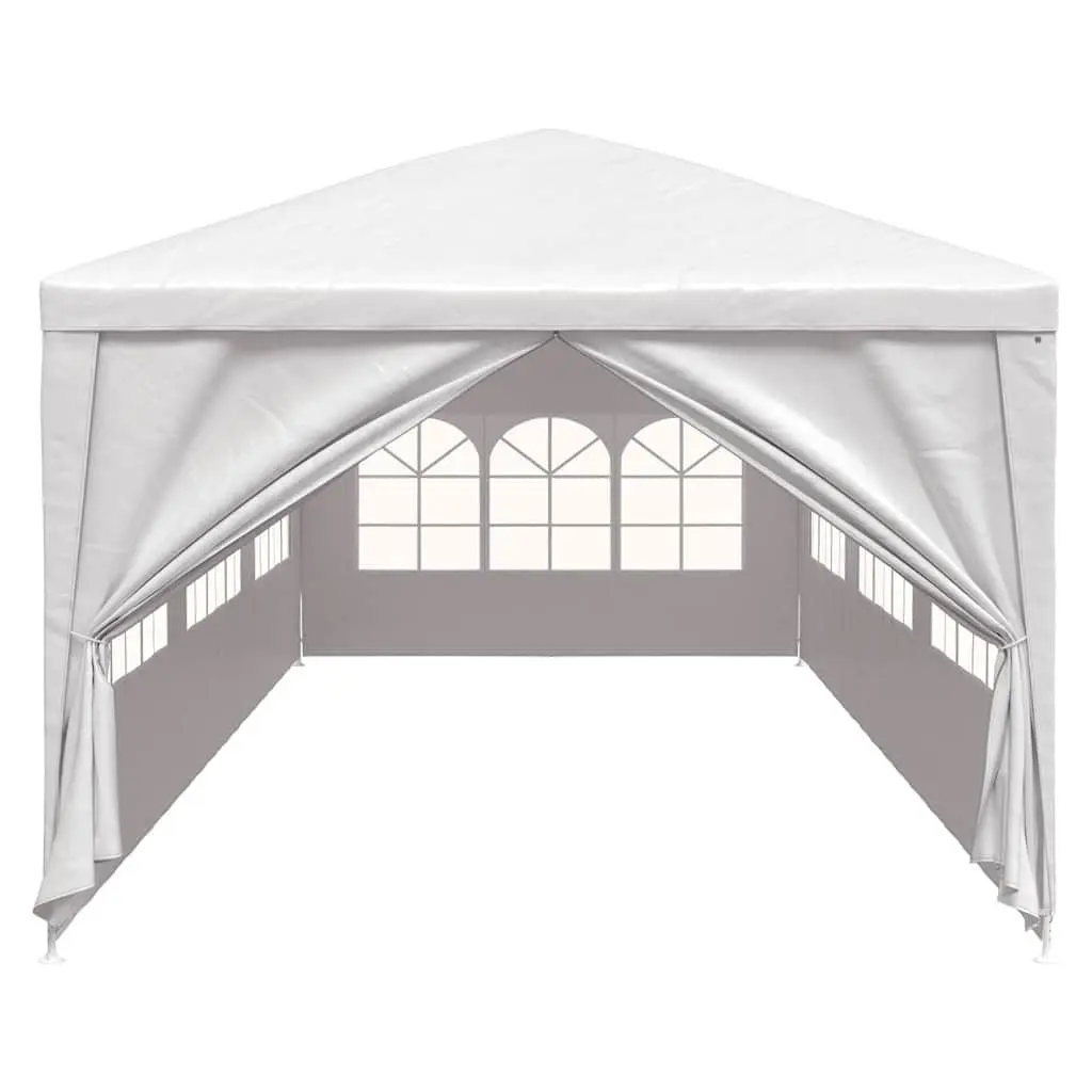 Party Tent Polyethylene 3x9 m White with Side Panels Door Windows