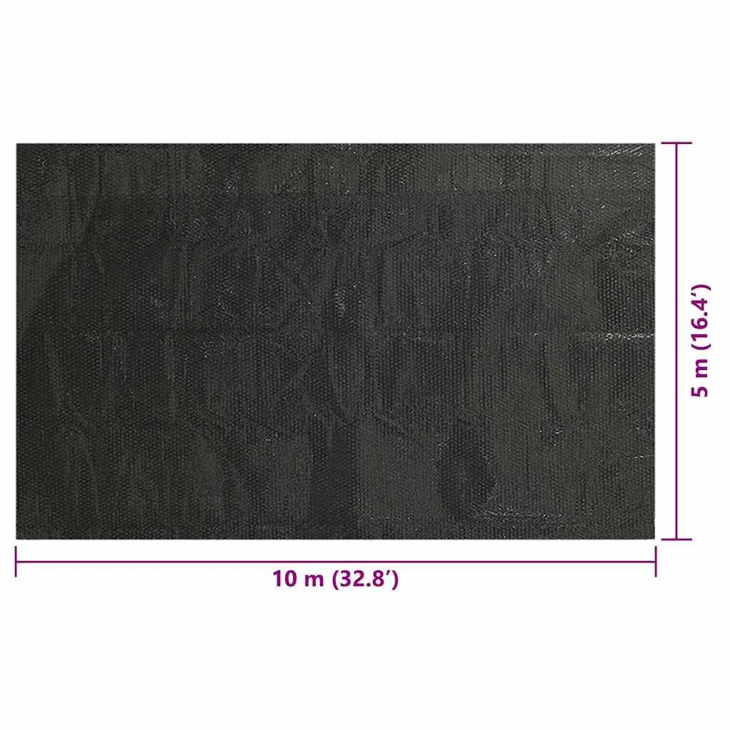 Solar Pool Cover 10 x 5m Black Floating Rectangular PE Bubble Heater Blanket