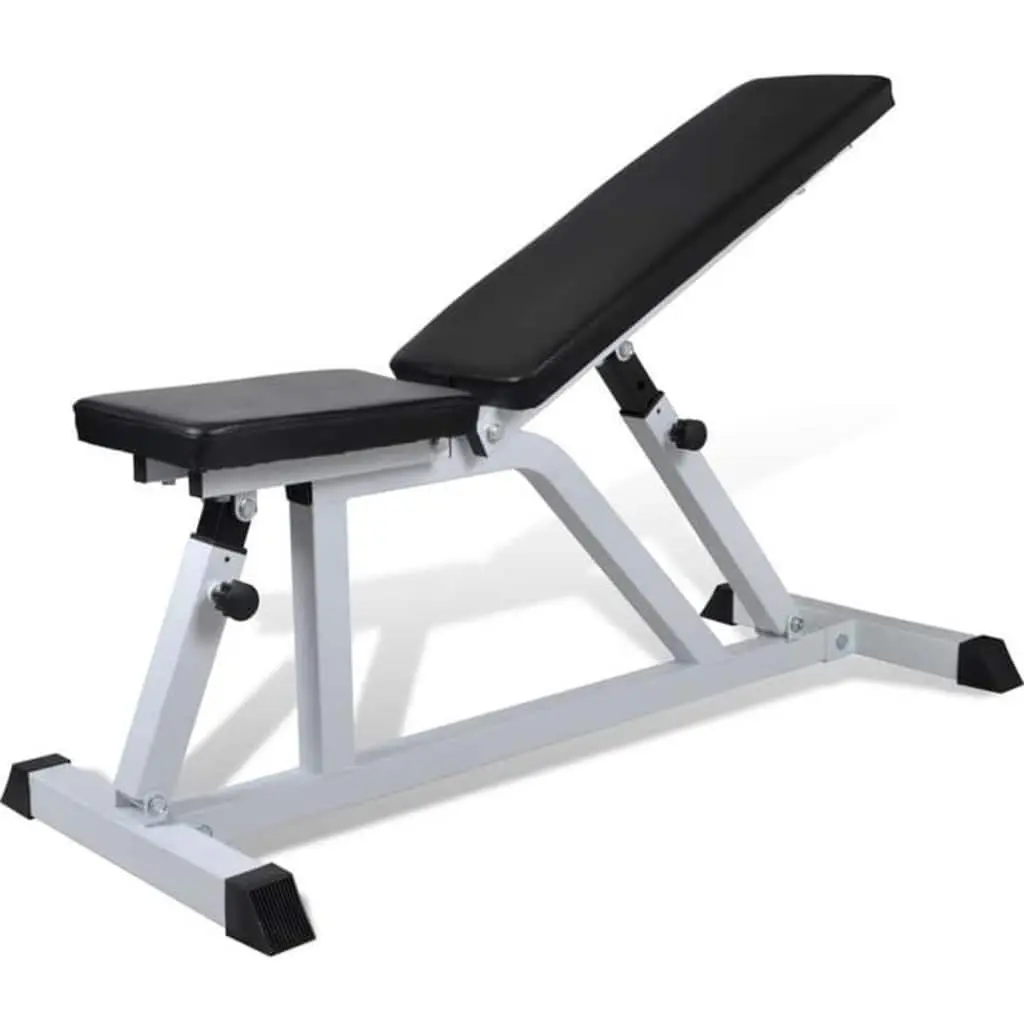 Weight Bench Adjustable Steel Frame Blue Padded Cushion