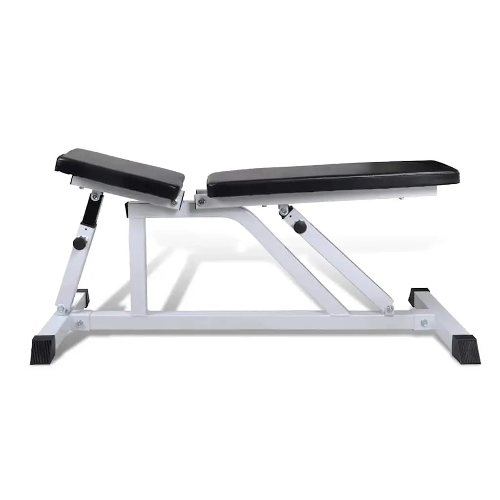 Weight Bench Adjustable Steel Frame Blue Padded Cushion