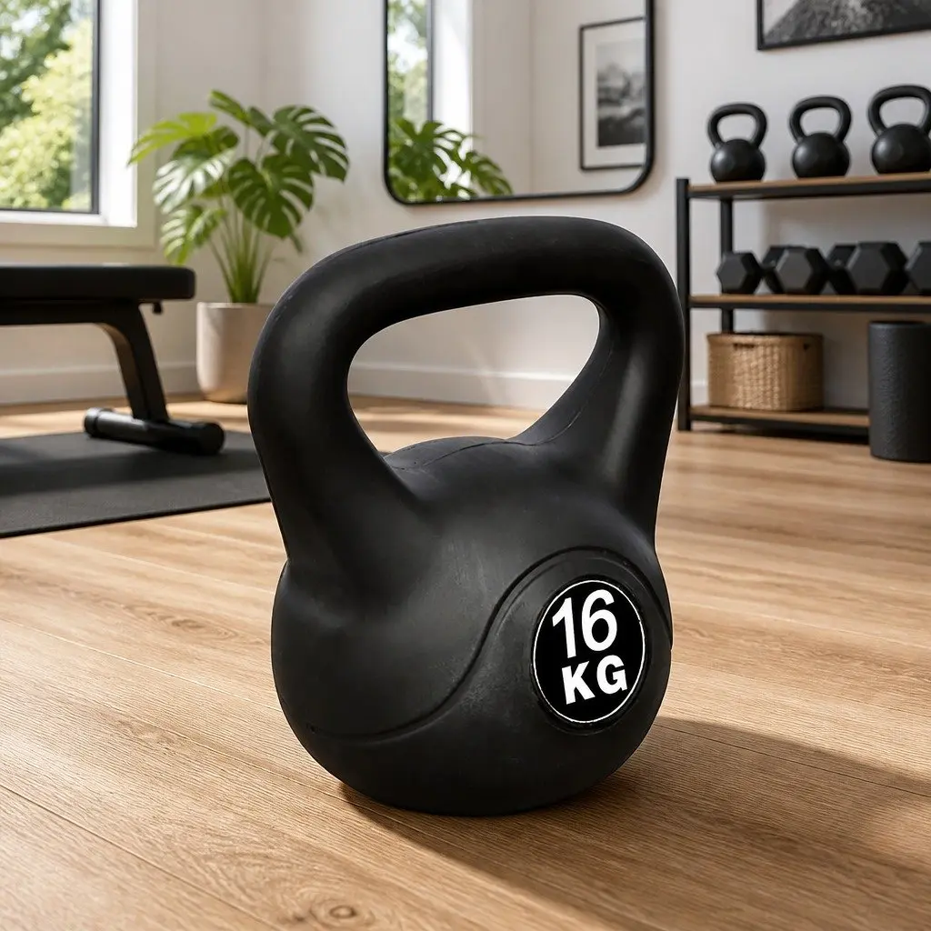 Kettlebell Concrete Core with Plastic Coating 16 kg Black