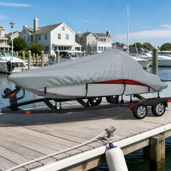 Practical Grey Boat Cover: Ideal for Mooring and Storage