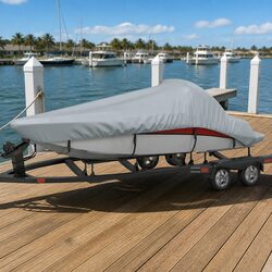 Boat Storage Cover Grey 610-671cm Length Heavy Duty Water Repellent Mooring