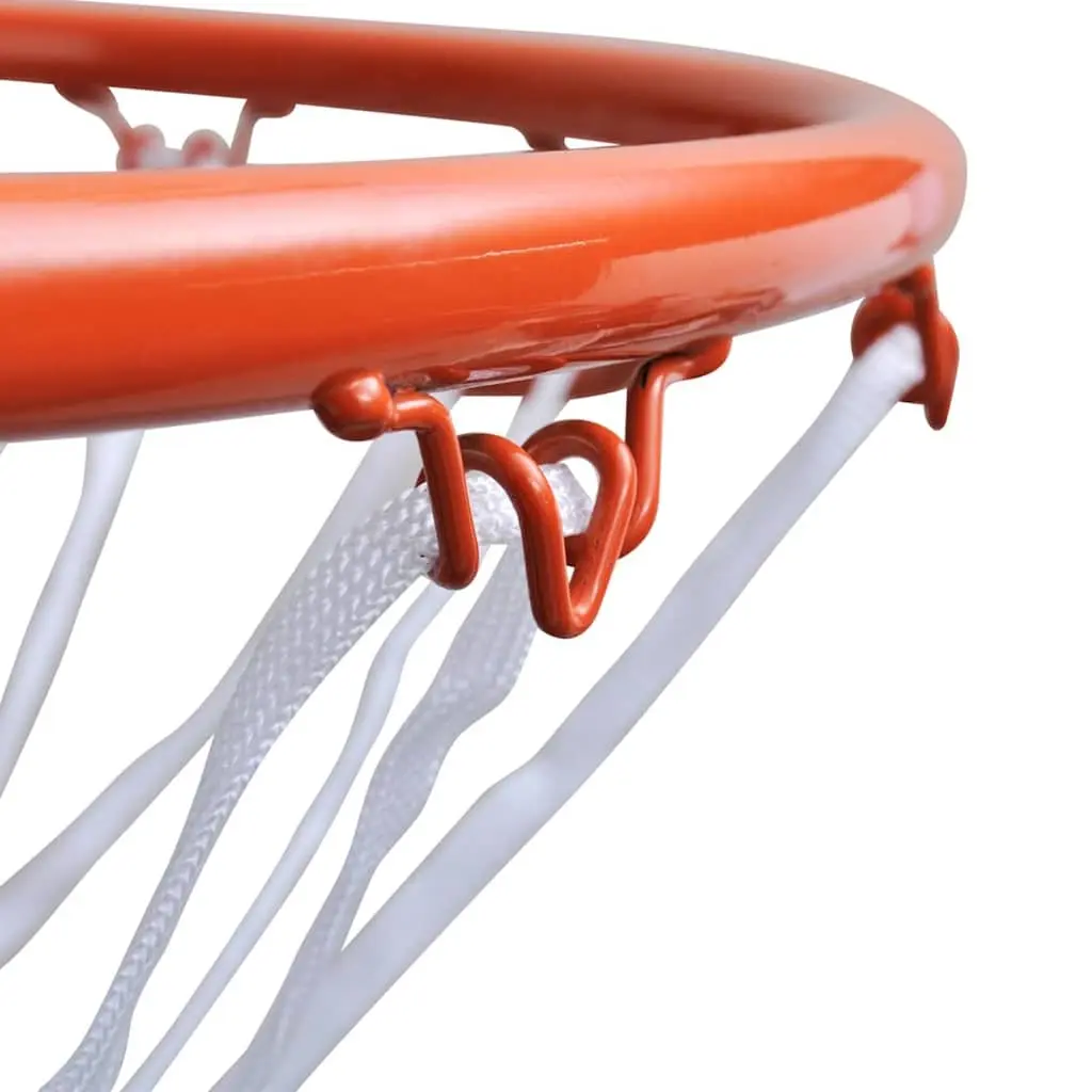 Basketball Hoop Set Heavy Duty Steel Frame 45cm Orange Indoor Outdoor Net