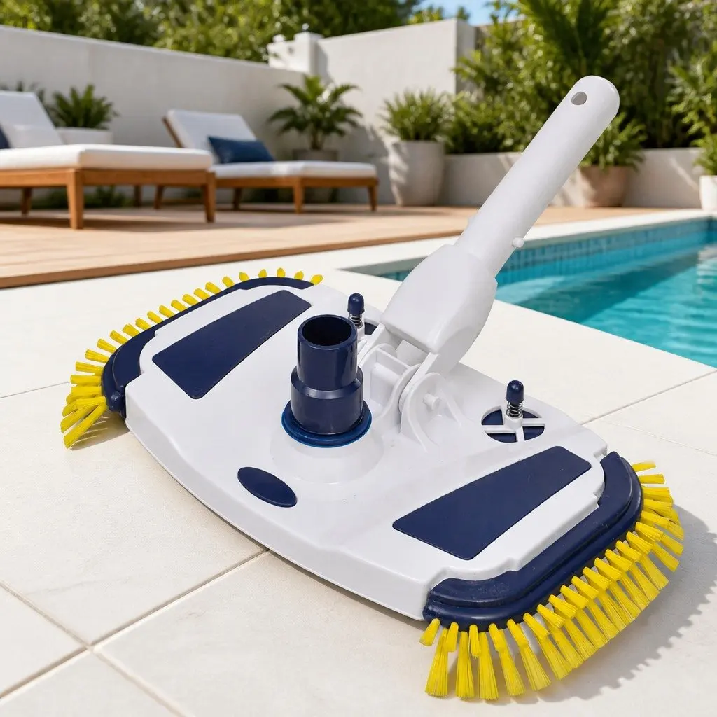Pool Vacuum Head Cleaner Brush 32mm 38mm Hose Connection 7 Bottom Brushes 2 Side Brushes