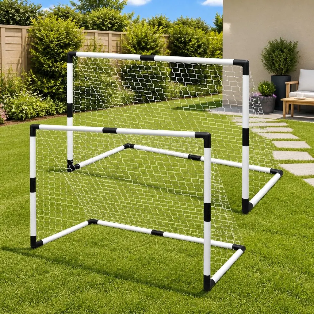 Mini Soccer Goals Set Plastic 91.5 x 48 x 61 cm White 2pcs