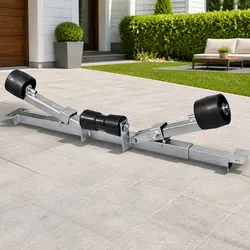 Boat Trailer Bottom Support Bracket with Keel Rollers Silver Adjustable