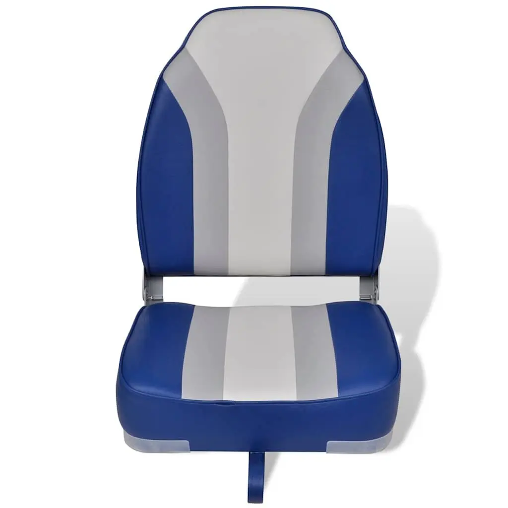 Foldable Boat Chair Waterproof High Backrest Blue for Marine Use
