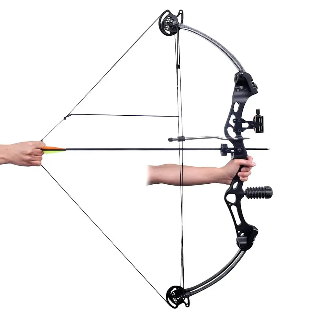 Compound Bow Lightweight Black 35 Inch Adjustable Draw Weight 40 to 50 lbs for Adult Archery Hunting