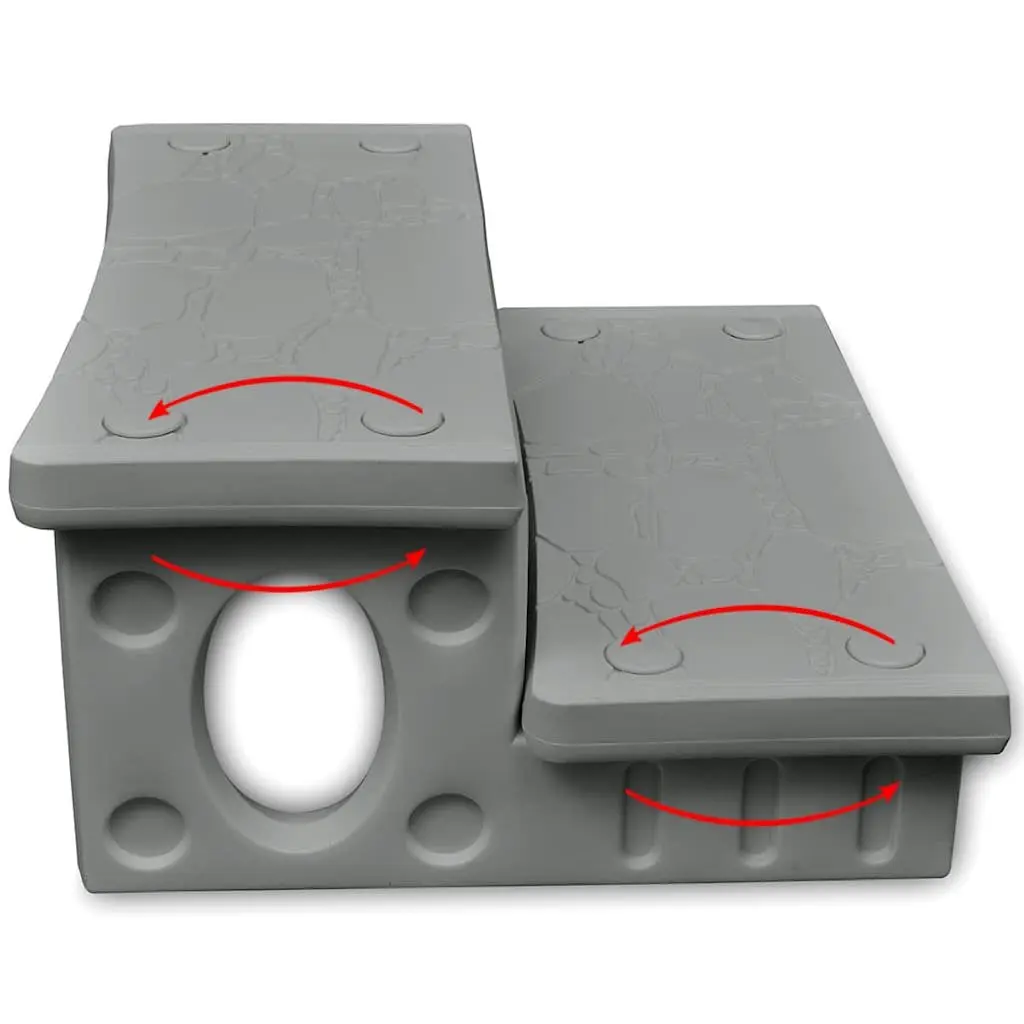 Spa Steps Non-Skid Surface Lightweight Plastic Grey